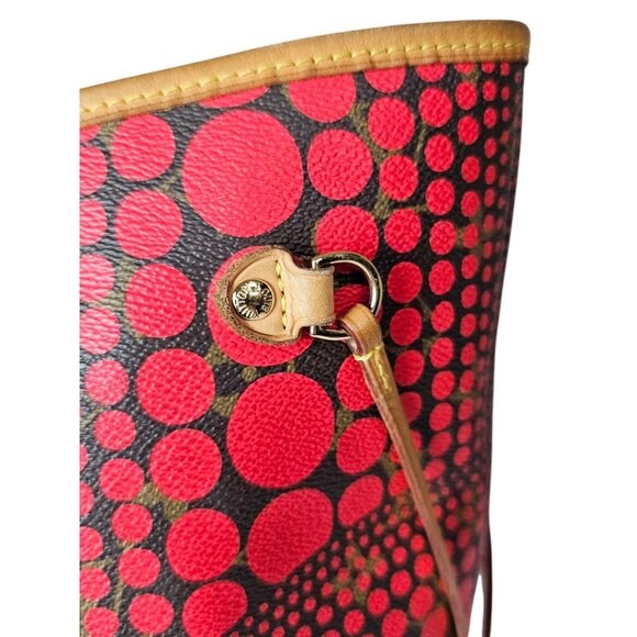 LOUIS VUITTON Neverfull Kusama MM Tote Waves Red Polka Dot Shoulder Bag LDT EDTN - Picture 4 of 16